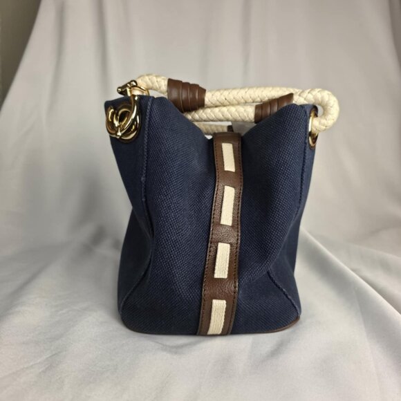 Michael Kors Marina Bicolor Canvas Tote Bag in navy blue w/ Rope Handle 💙✨ - Picture 13 of 16